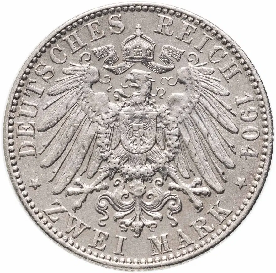 Германия (Империя) 2 марки (mark) 1904  Смерть Георга Саксонского, реверс