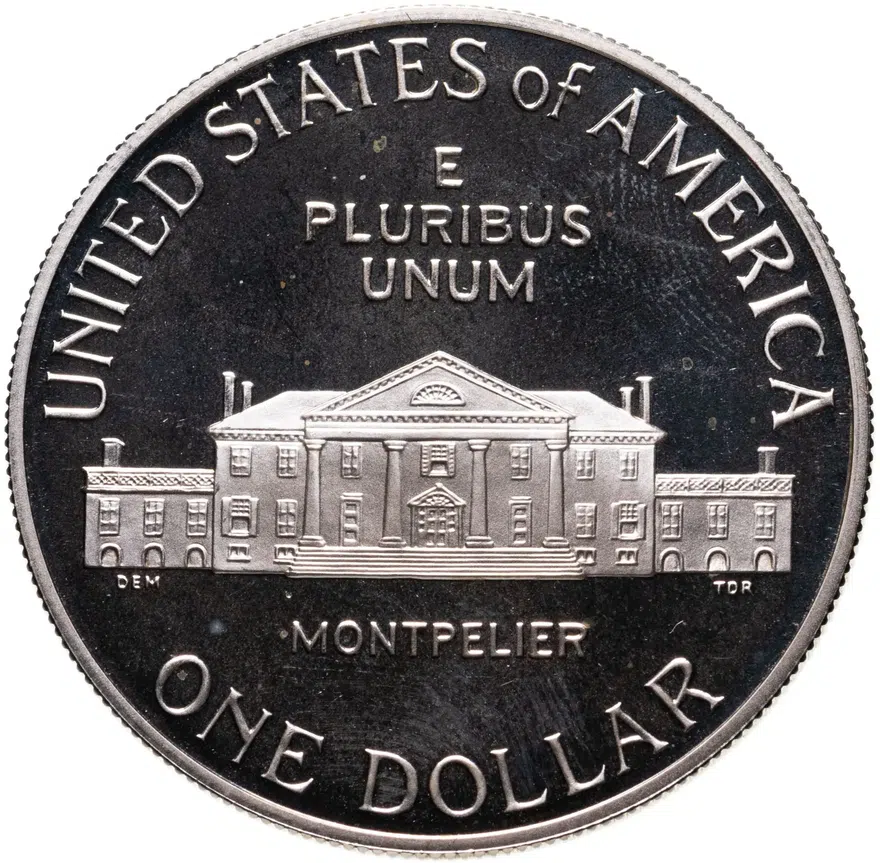 1 доллар (dollar) 1993 S Proof "Билль о правах, Джеймс Мэдисон", реверс