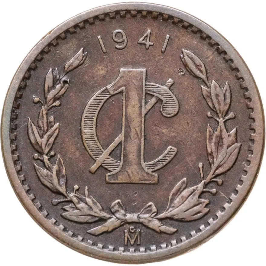 Мексика 1 сентаво (centavo) 1941, реверс