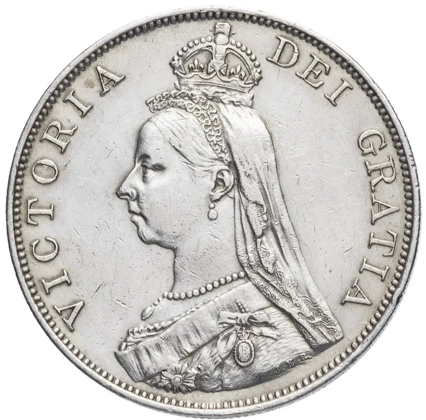 Великобритания 2 шиллинга (флорин, shillings) 1890, аверс
