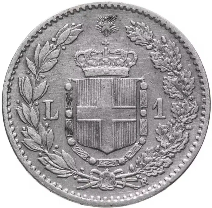 Италия 1 лира (lira) 1886
