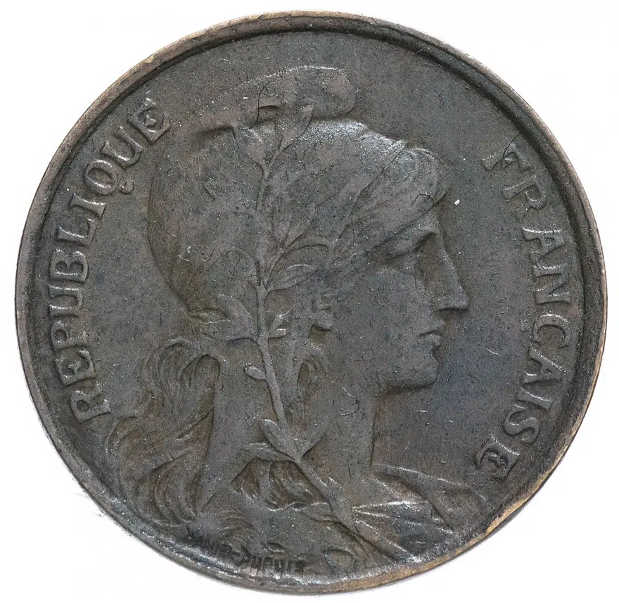 Франция 5 сантимов (centimes) 1912, реверс
