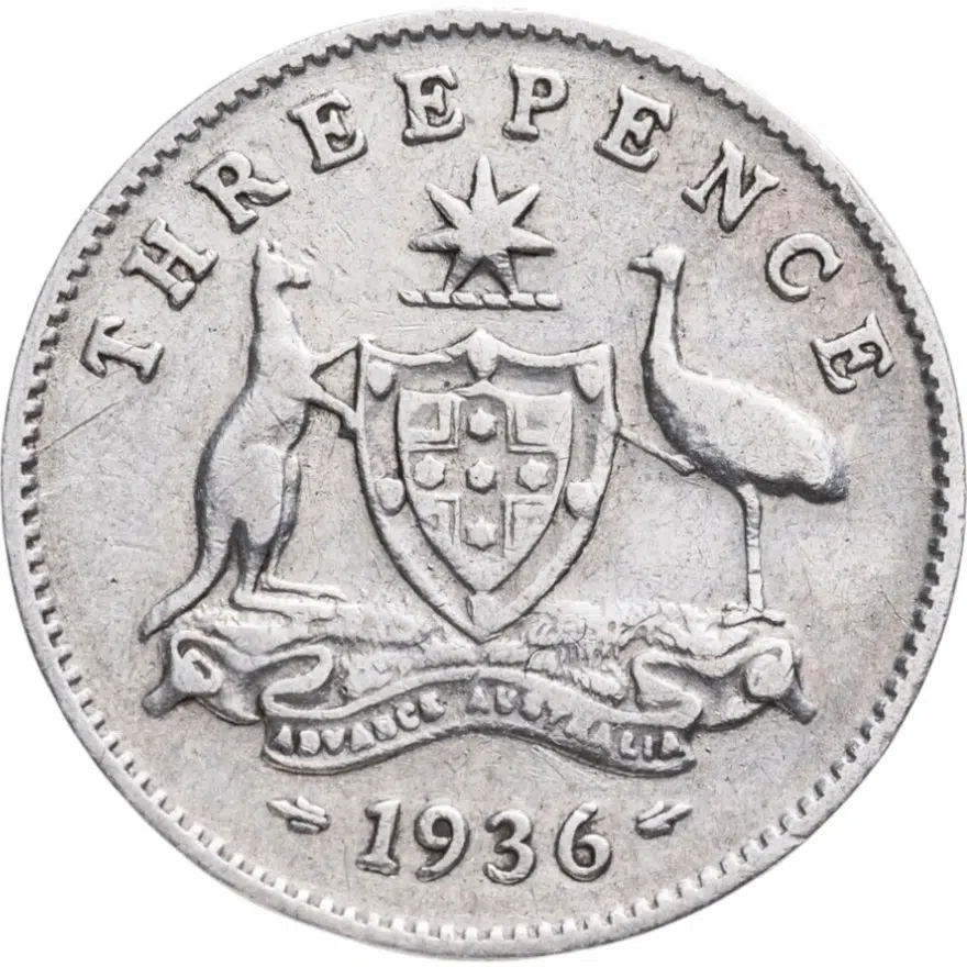 Австралия 3 пенса (pence) 1936, реверс