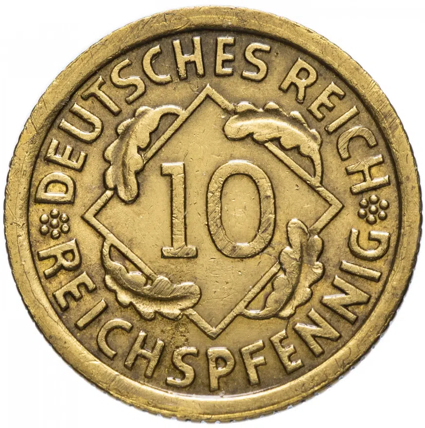 Германия (Третий рейх) 10 рейхспфеннигов (reichspfennig) 1936 F, реверс