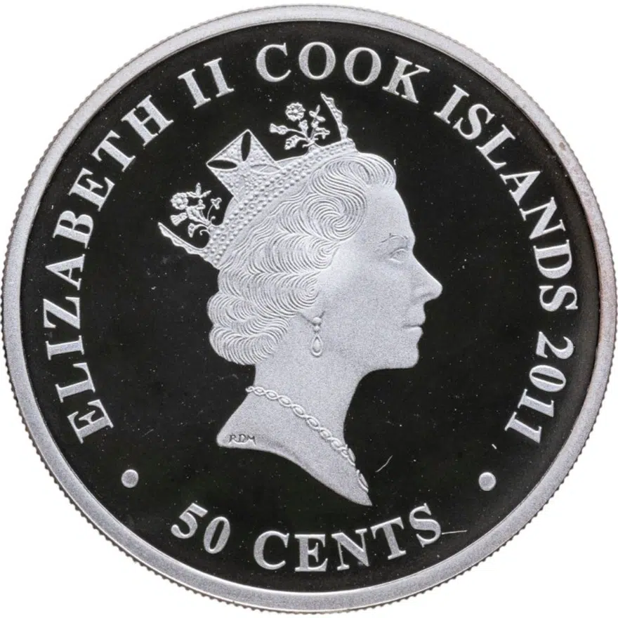 Острова Кука 50 центов (cents) 2011  Любовь навсегда, реверс