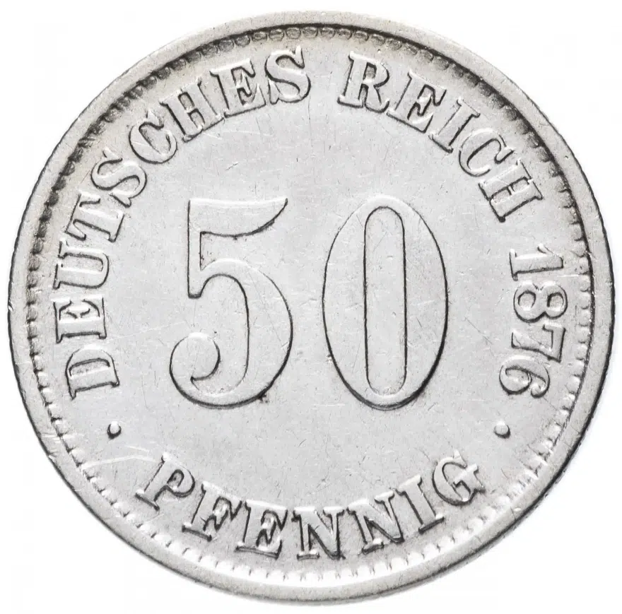 Германия (Германская империя) 50 пфеннигов 1876 "E"