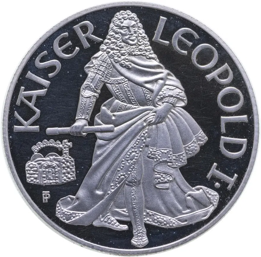 Австрия 100 шиллингов (shillings) 1993 "Леопольд I" в футляре с сертификатом