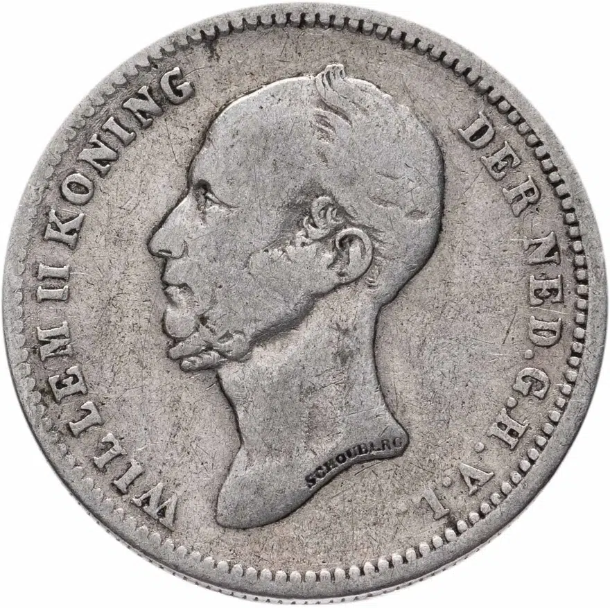 Нидерланды 25 центов (cents) 1849, реверс