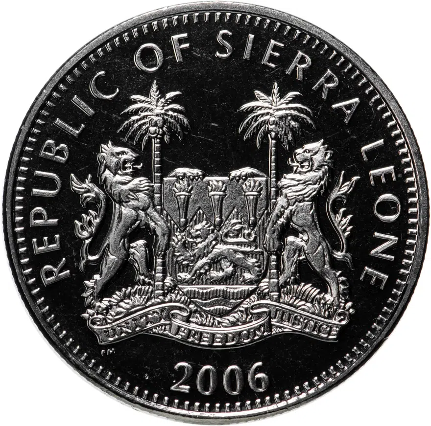 Сьерра-Леоне 1 доллар (dollar) 2006 "Динозавры - Трицератопс", реверс