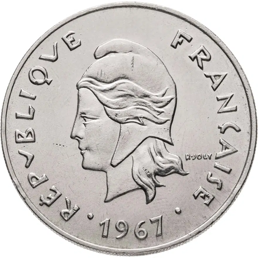 Французская Полинезия 50 франков (francs) 1967, реверс