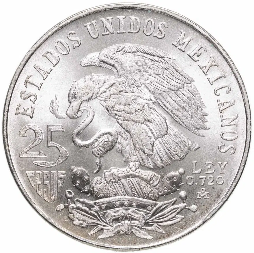 Мексика 25 песо (pesos) 1968  Летние Олимпийские игры 1968, Мехико, реверс