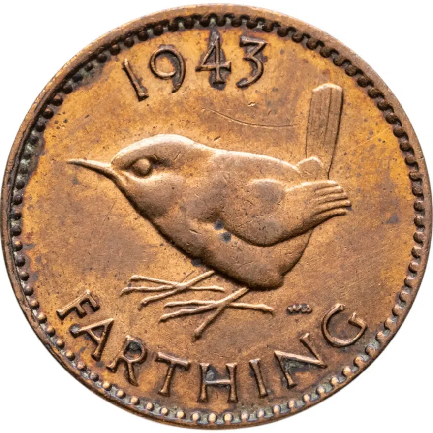 Великобритания 1 фартинг (farthing) 1943, аверс