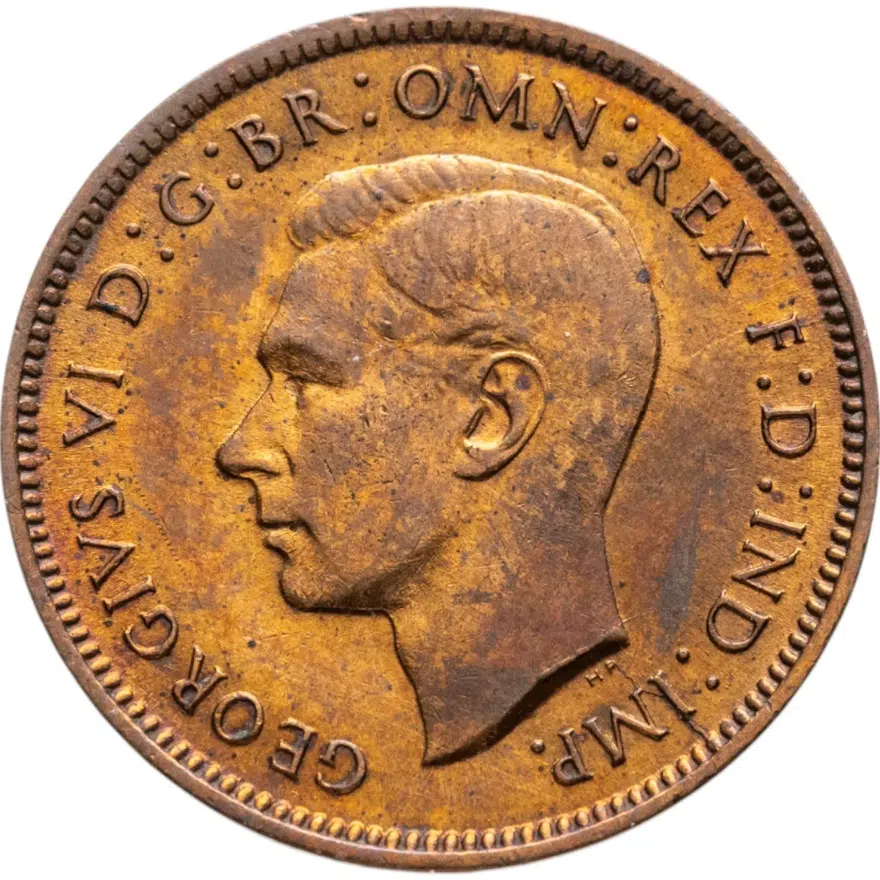 Великобритания 1 фартинг (farthing) 1943, реверс