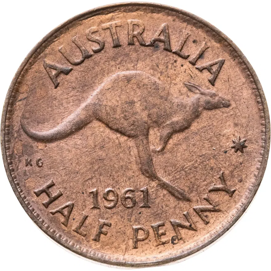 Австралия 1/2 пенни (penny) 1961, аверс