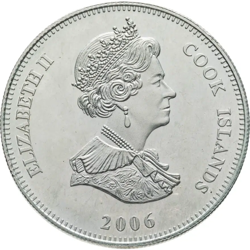 Острова Кука 1 доллар (dollar) 2006  "80 лет телевидению", реверс