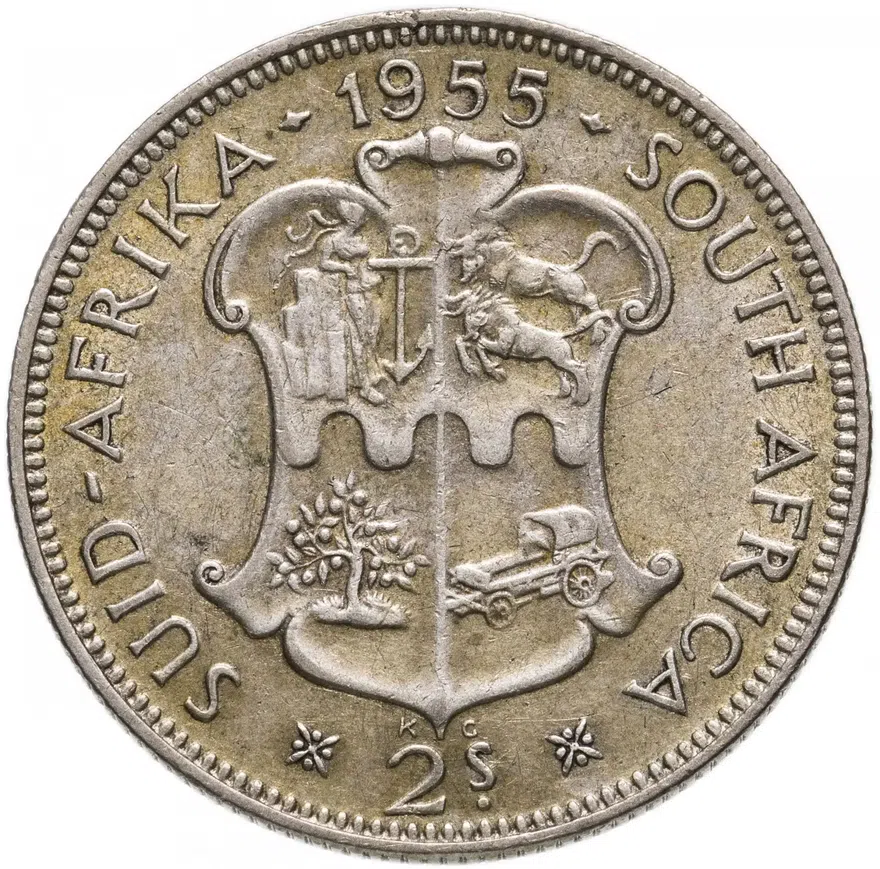 ЮАР 2 шиллинга (флорин, shillings) 1955