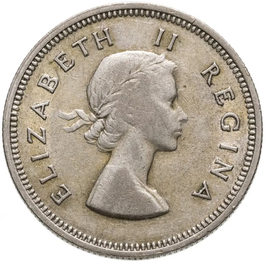 ЮАР 2 шиллинга (флорин, shillings) 1955, реверс