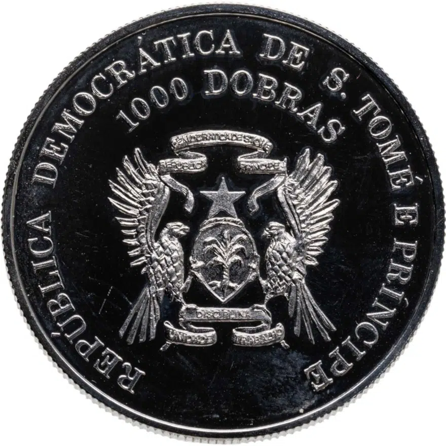 Сан-Томе и Принсипи 1000 добр (dobras) 1996 100 лет Олимпийским играм, Барселона 1992