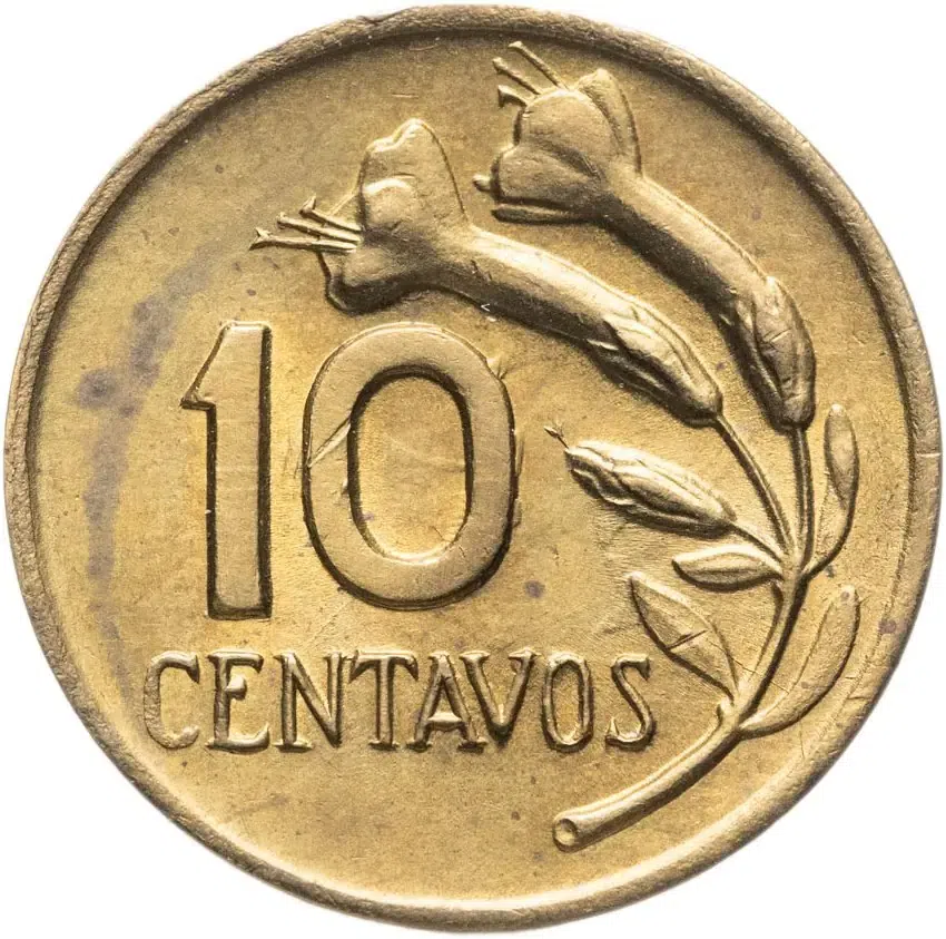 Перу 10 сентаво (centavos) 1969, аверс