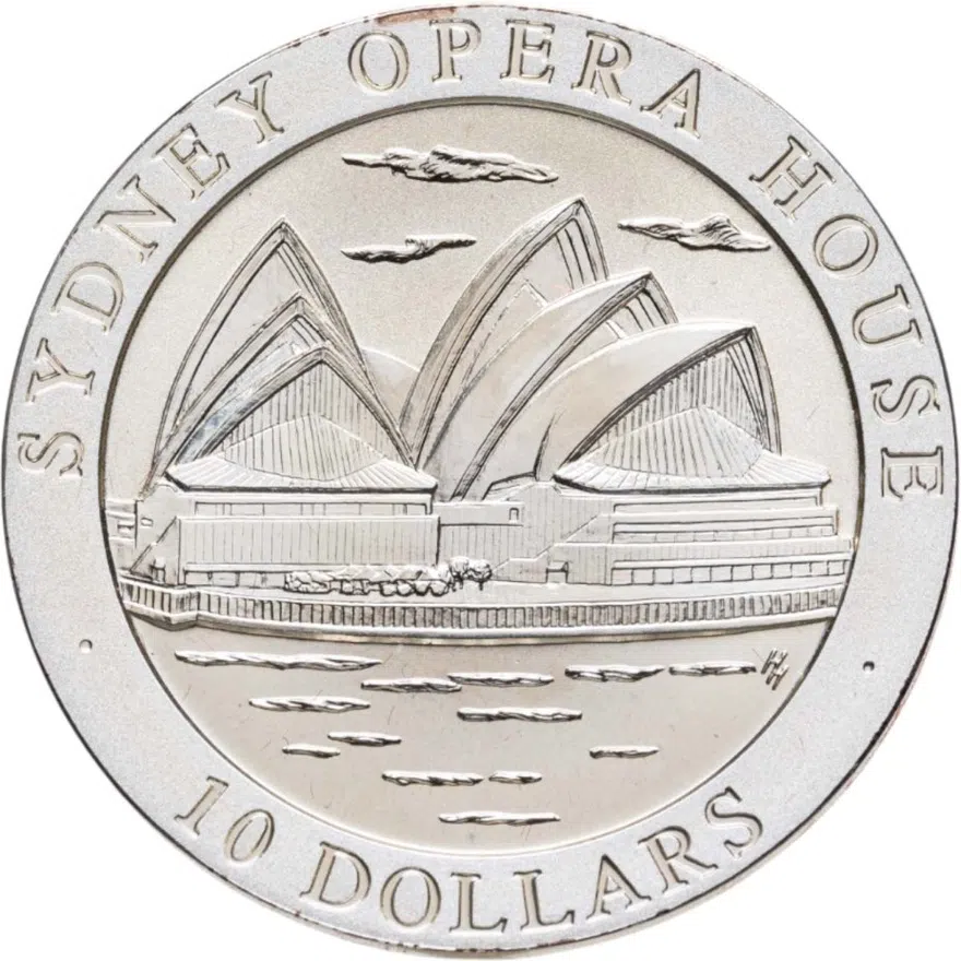 Австралия 10 долларов (dollars) 1997  Сиднейский оперный театр