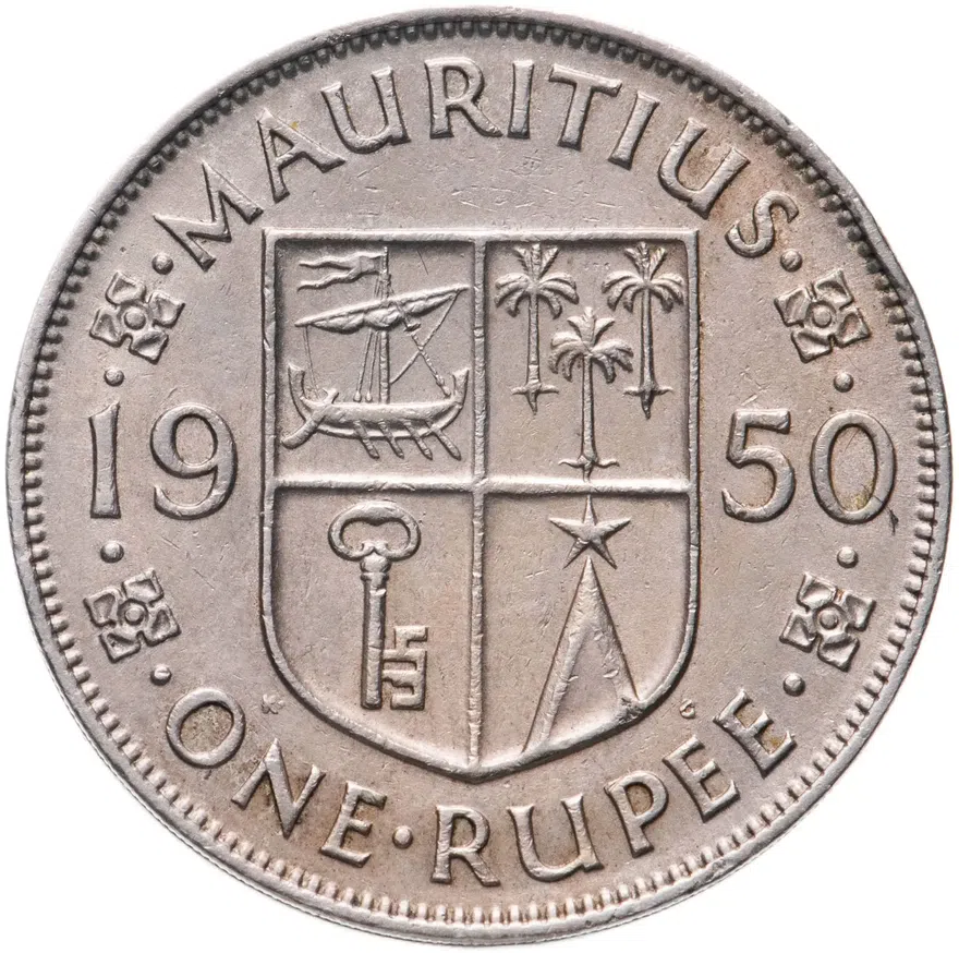 Маврикий 1 рупия (rupee) 1950, реверс