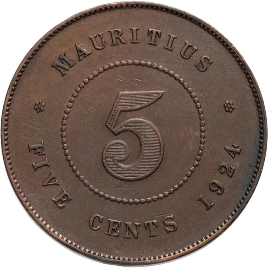 Маврикий 5 центов (cents) 1924, реверс