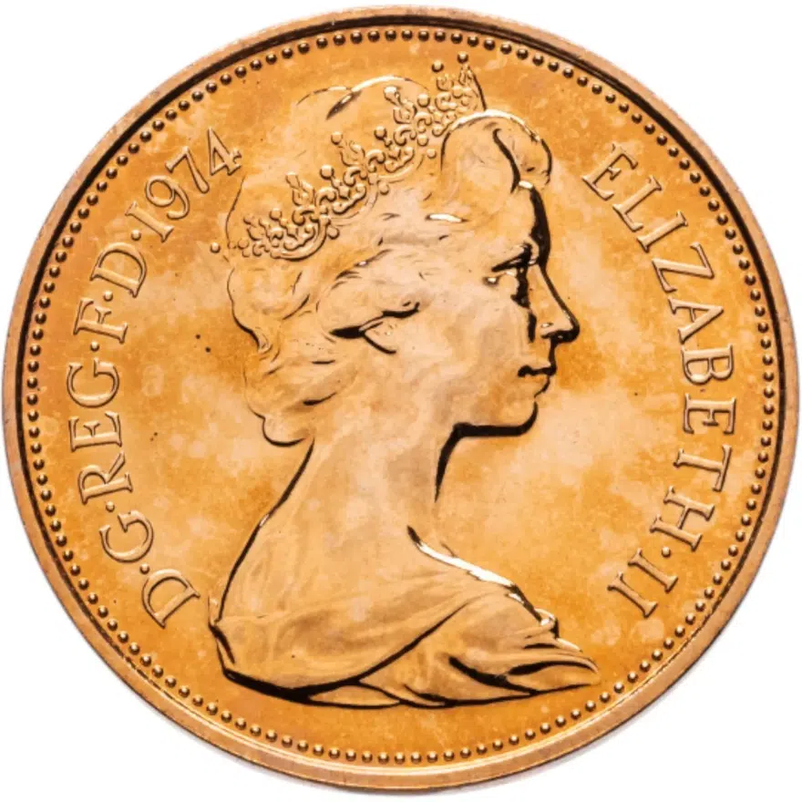 Великобритания 2 новых пенса (new pence) 1974, реверс
