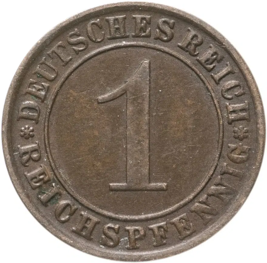 Германия 1 рейх пфенниг 1924-1936, реверс