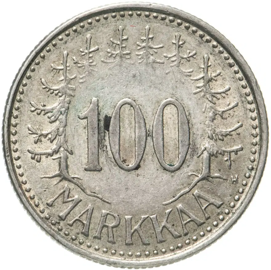 Финляндия 100 марок (markkaa) 1958
