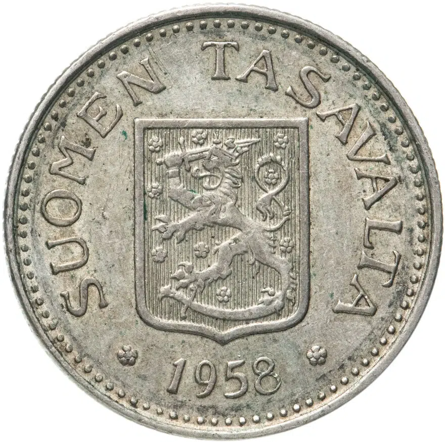 Финляндия 100 марок (markkaa) 1958, реверс