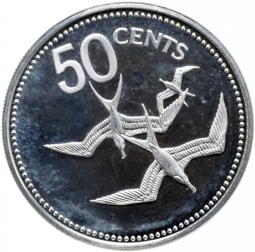 Белиз 50 центов (dollars) 1975, реверс