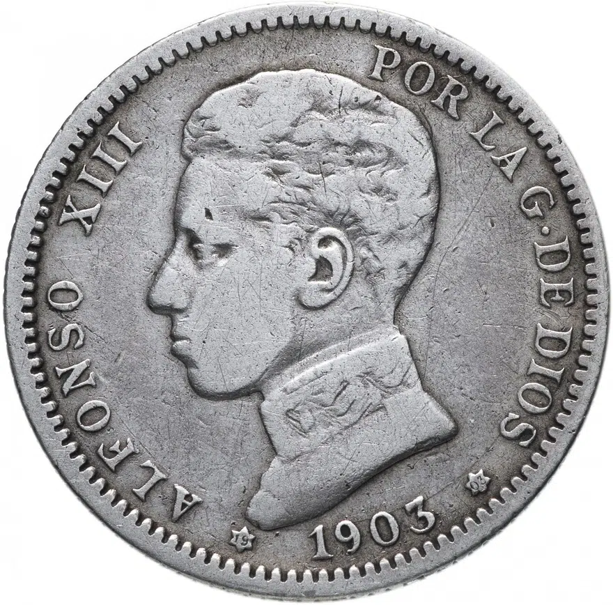 Испания 1 песета (peseta) 1903, реверс