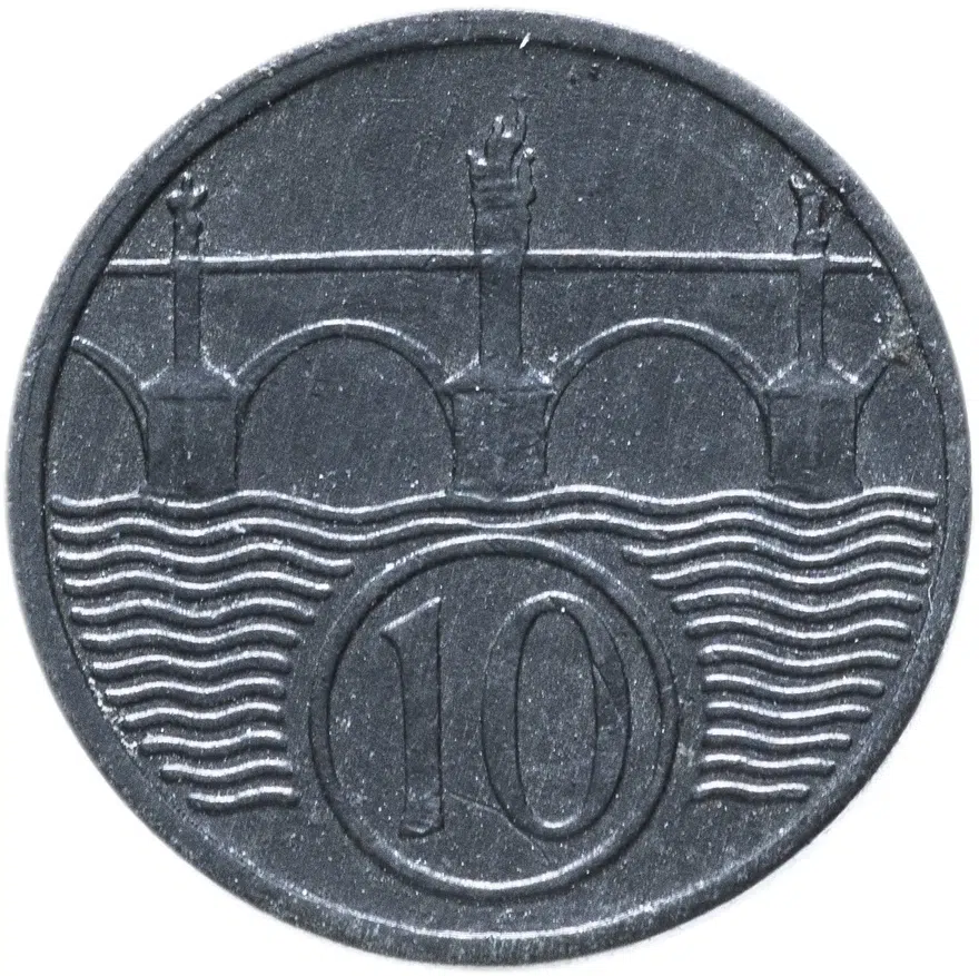 Богемия и Моравия 10 геллеров (haleru) 1942, реверс