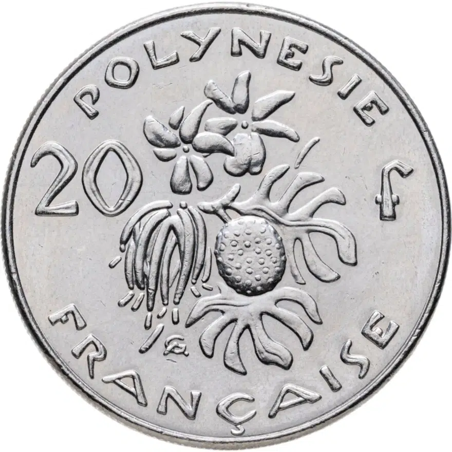 Французская Полинезия 20 франков (francs) 2003, реверс