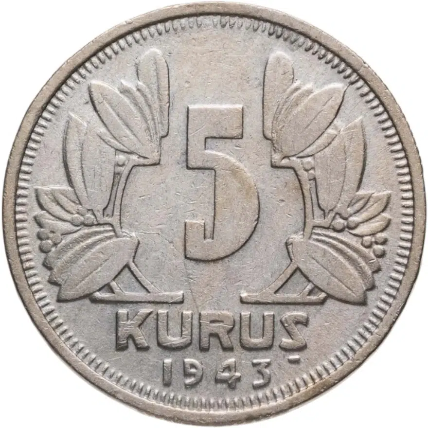 Турция 5 курушей (kurus) 1943