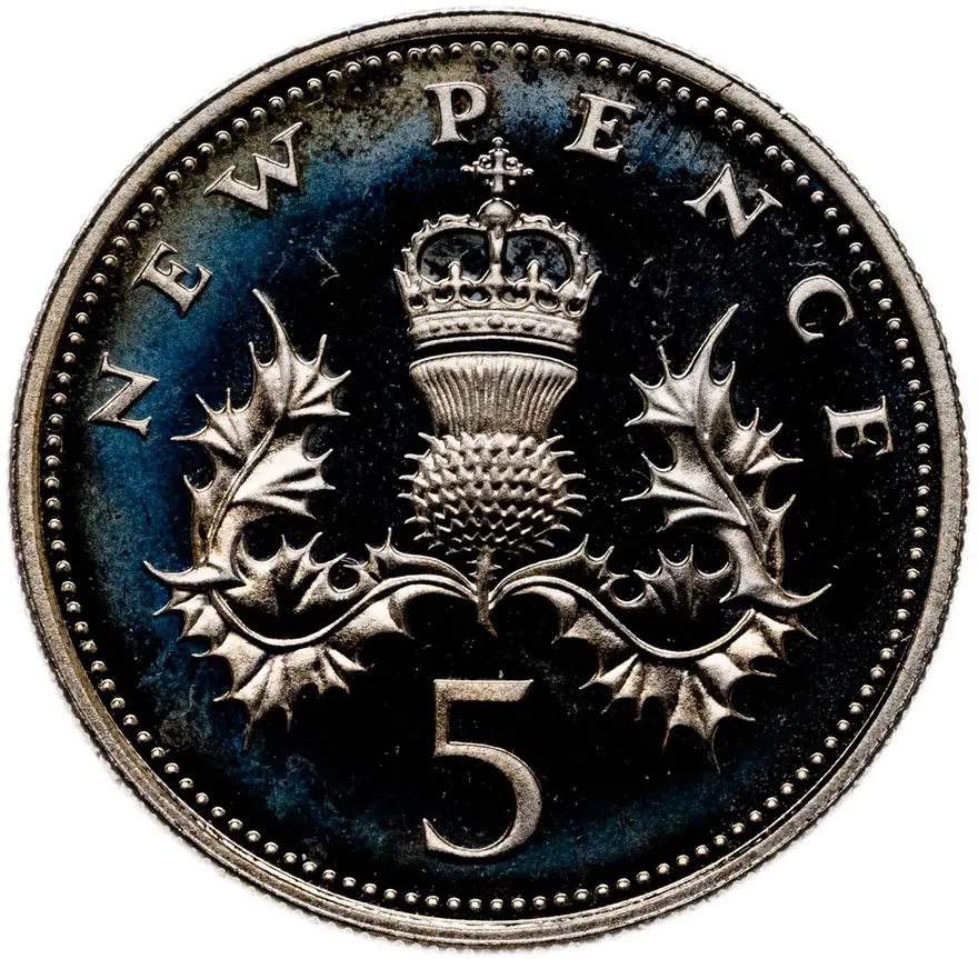 Великобритания 5 новых пенсов (new pence) 1981 Proof
