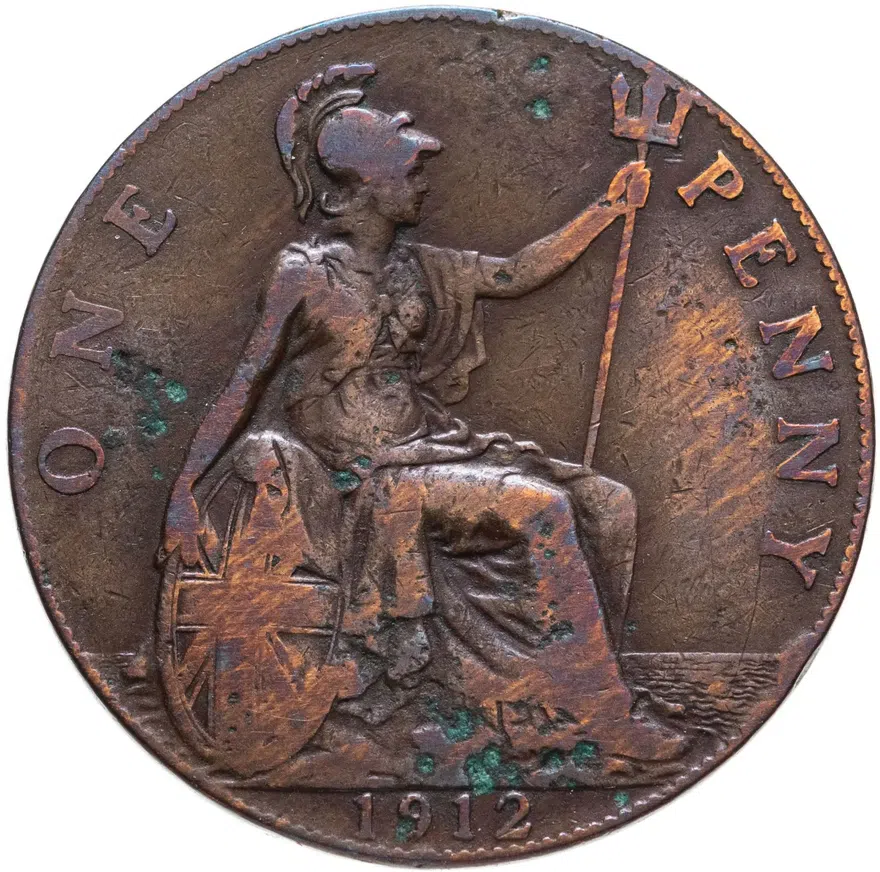 Великобритания 1 пенни (penny) 1912, аверс