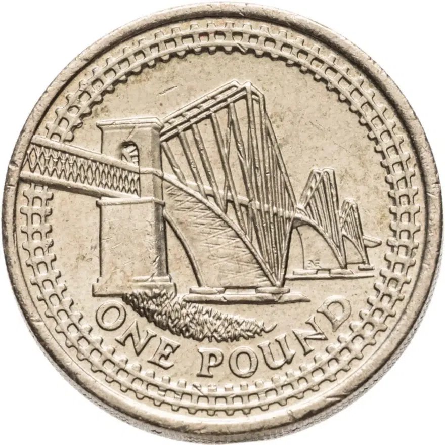 Великобритания 1 фунт (pound) 2004 "Мост Форт-Бридж в Шотландии", реверс