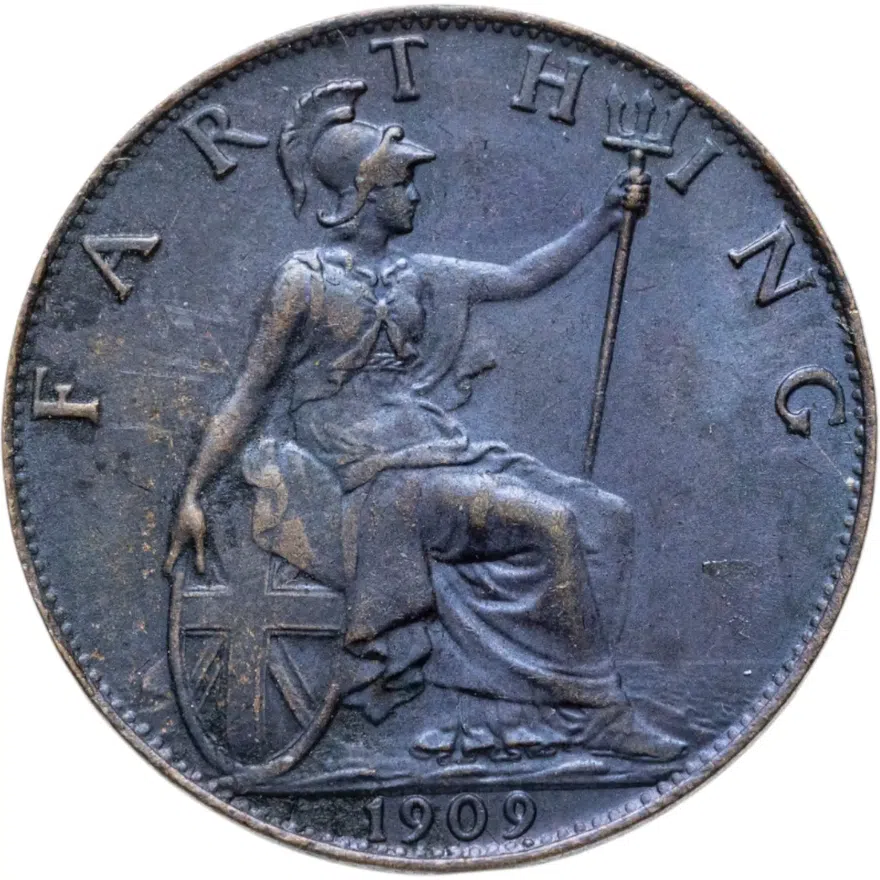 Великобритания 1 фартинг (farthing) 1909