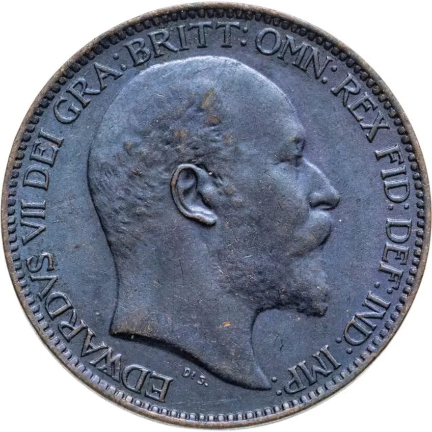 Великобритания 1 фартинг (farthing) 1909, реверс