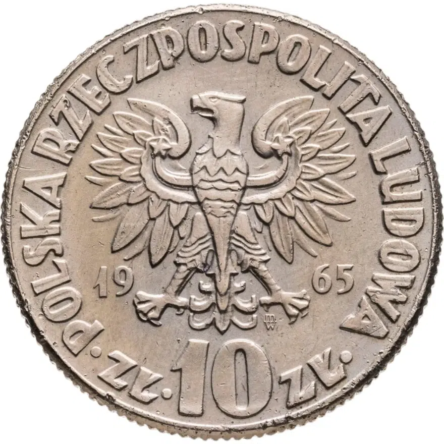 Польша 10 злотых (zlotych) 1965 регулярный чекан Николай Коперник, реверс
