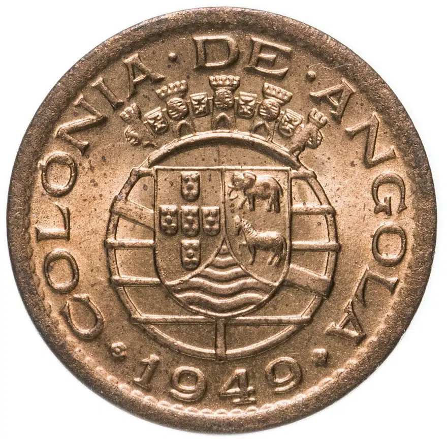 Ангола 10 сентаво (centavos) 1949 "300 лет революции 1648 года", реверс