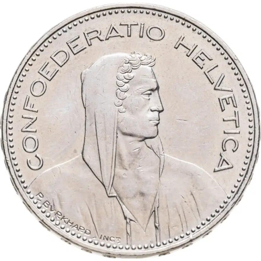 Швейцария 5 франков (francs) 1998, реверс
