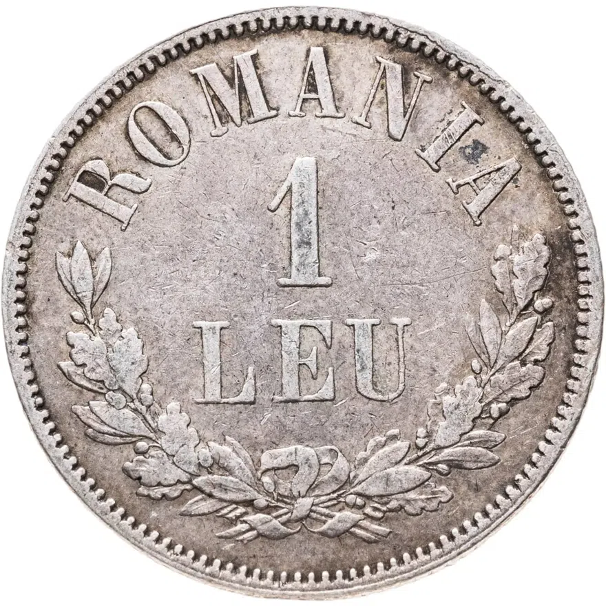 Румыния 1 лей (leu) 1874, аверс