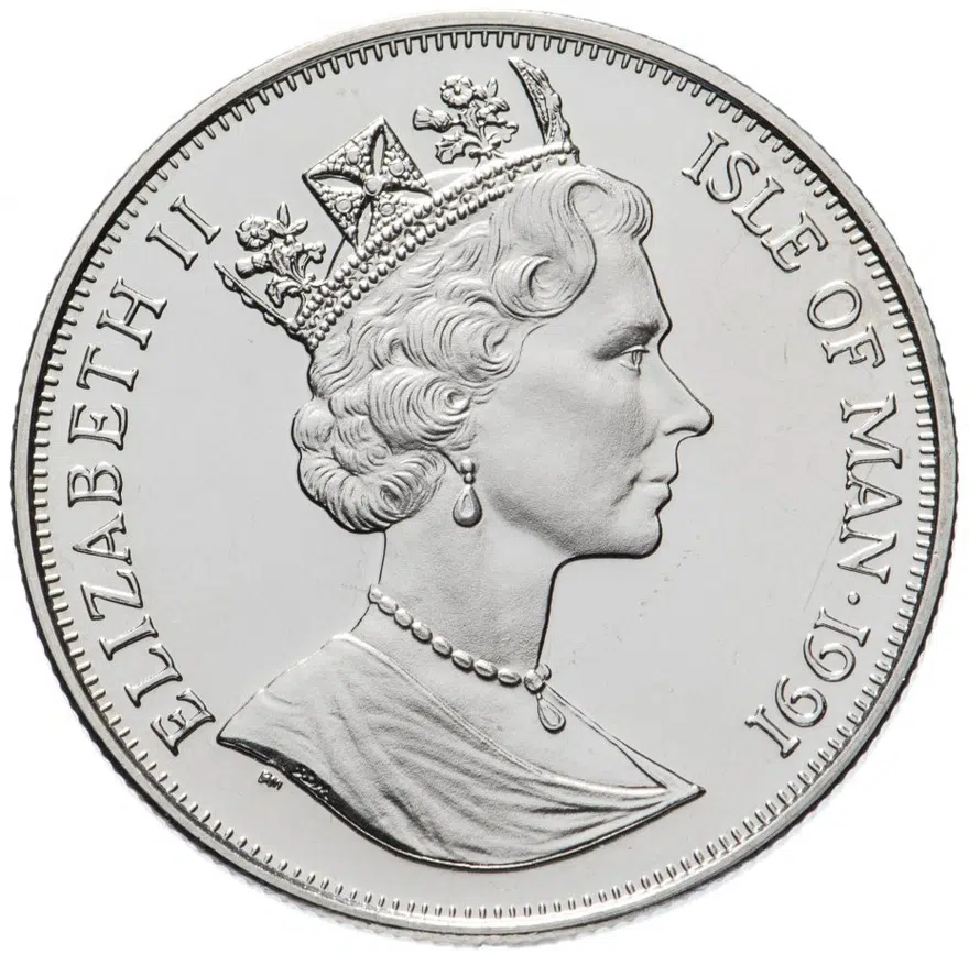 Остров Мэн 1 крона (crown) 1991 "Кошки - Норвежская лесная кошка", реверс