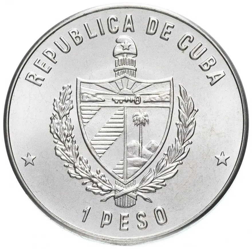 Куба 1 песо (peso) 1982 "Эрнест Хэмингуэй - Рыбалка с яхты", реверс