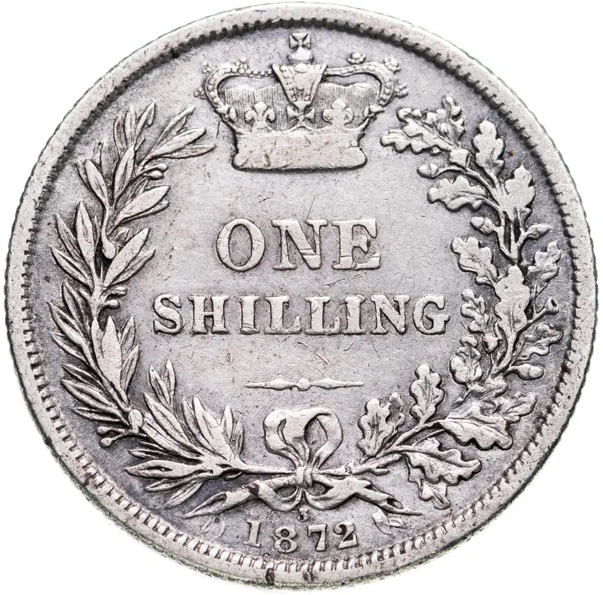 Великобритания 1 шиллинг (shilling) 1872, реверс