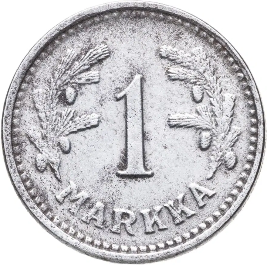 Финляндия 1 марка (markka) 1945, аверс