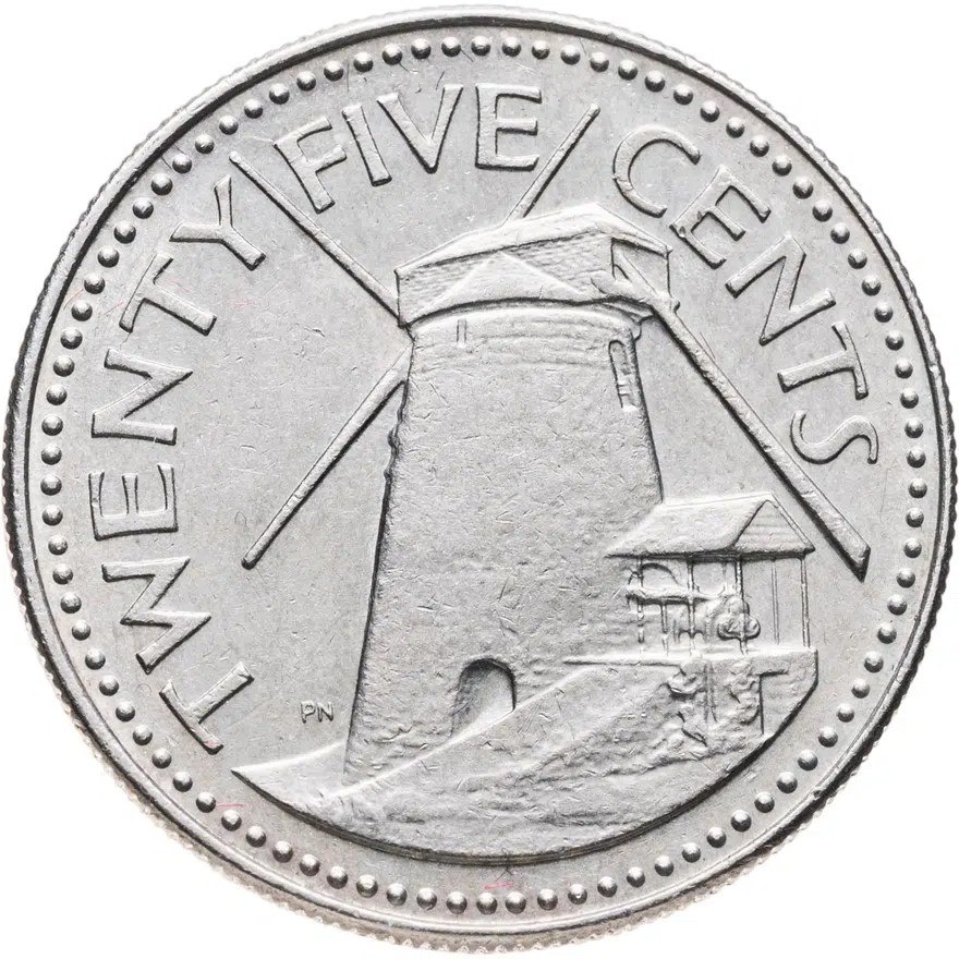Барбадос 25 центов (cents) 1978   Без отметки монетного двора
