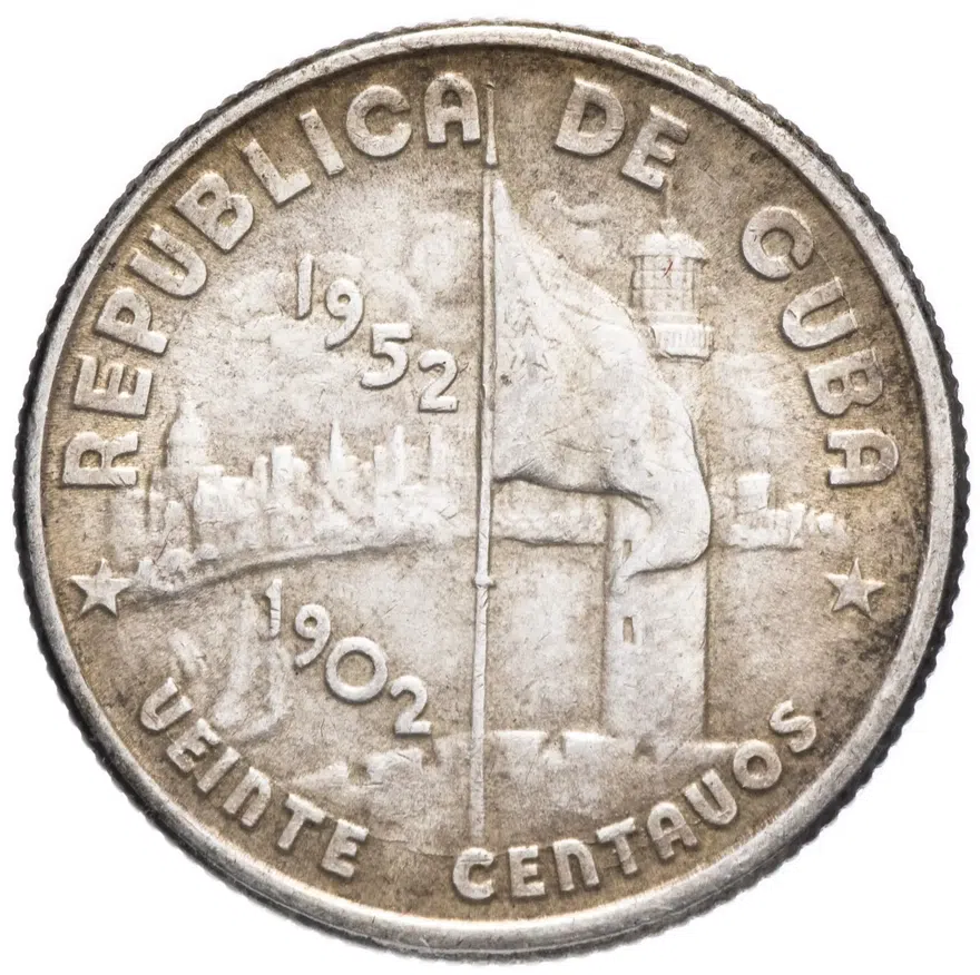 Куба 20 сентаво (centavos) 1952  "50 лет Республике Куба"